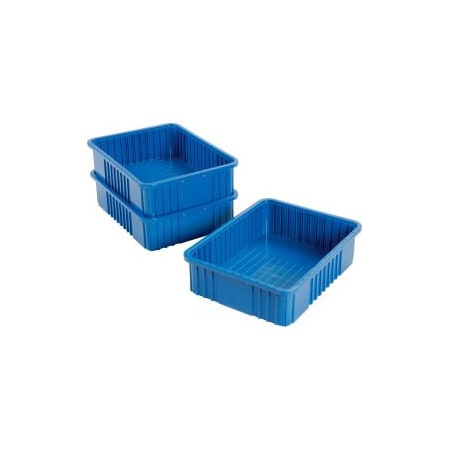 Quantum Storage Systems GEC 153; Plastic Dividable Grid Container - DG93060, 22-1/2L x 17-1/2W x 6H, Blue, PK3 DG93060BL
